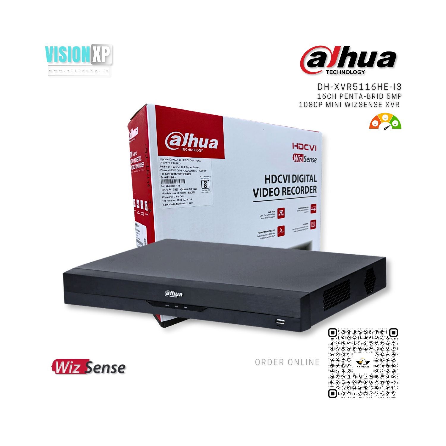Dahua DH-XVR5116HE-I3 16CH Penta-brid 5MP 1080P Mini WizSense XVR DVR Dahua DH-XVR5116HE-I3 16CH Penta-brid 5MP 1080P Mini WizSense XVR DVR
